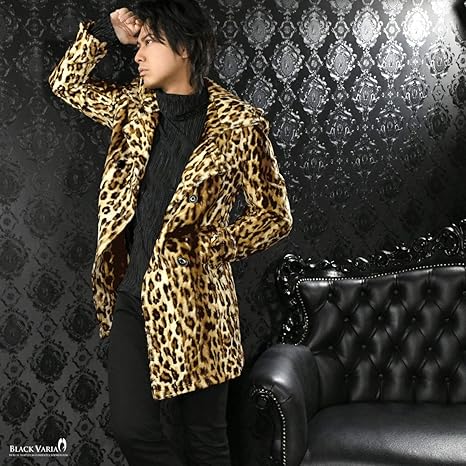 Amazon | [ブラックバリア] トレンチコート ヒョウ柄 豹